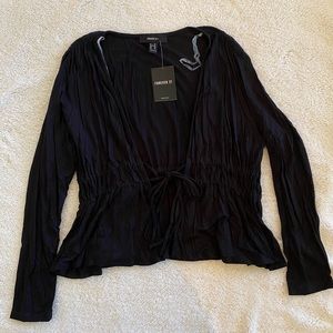 Forever 21 long sleeve tie front blouse